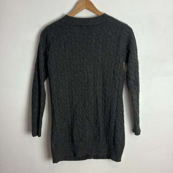 Juicy Couture Cashmere Grey Monogram Cardigan 3/4 Sleeve Size Large - Picture 7 of 10